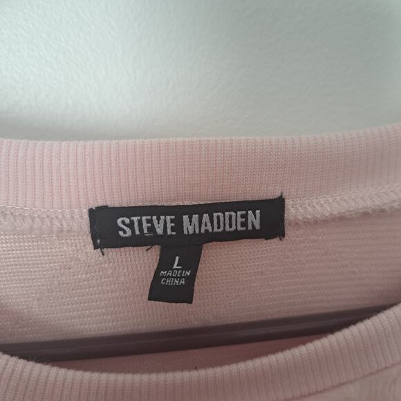 Steve Madden Pink Faux Fur Pullover with Waist Drawstring Size Large - Picture 6 of 8